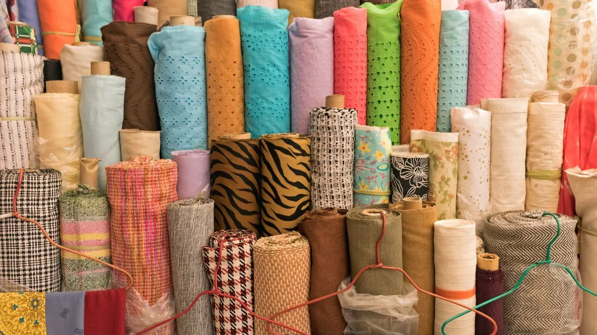 Finished fabric on a textile processing line